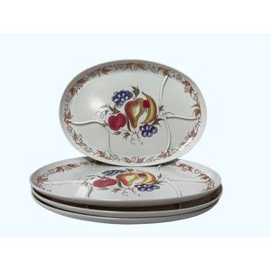 Kenro Corporation Divided plate, fall decor, Festivity Pattern 13”x9 3/4” Fruit